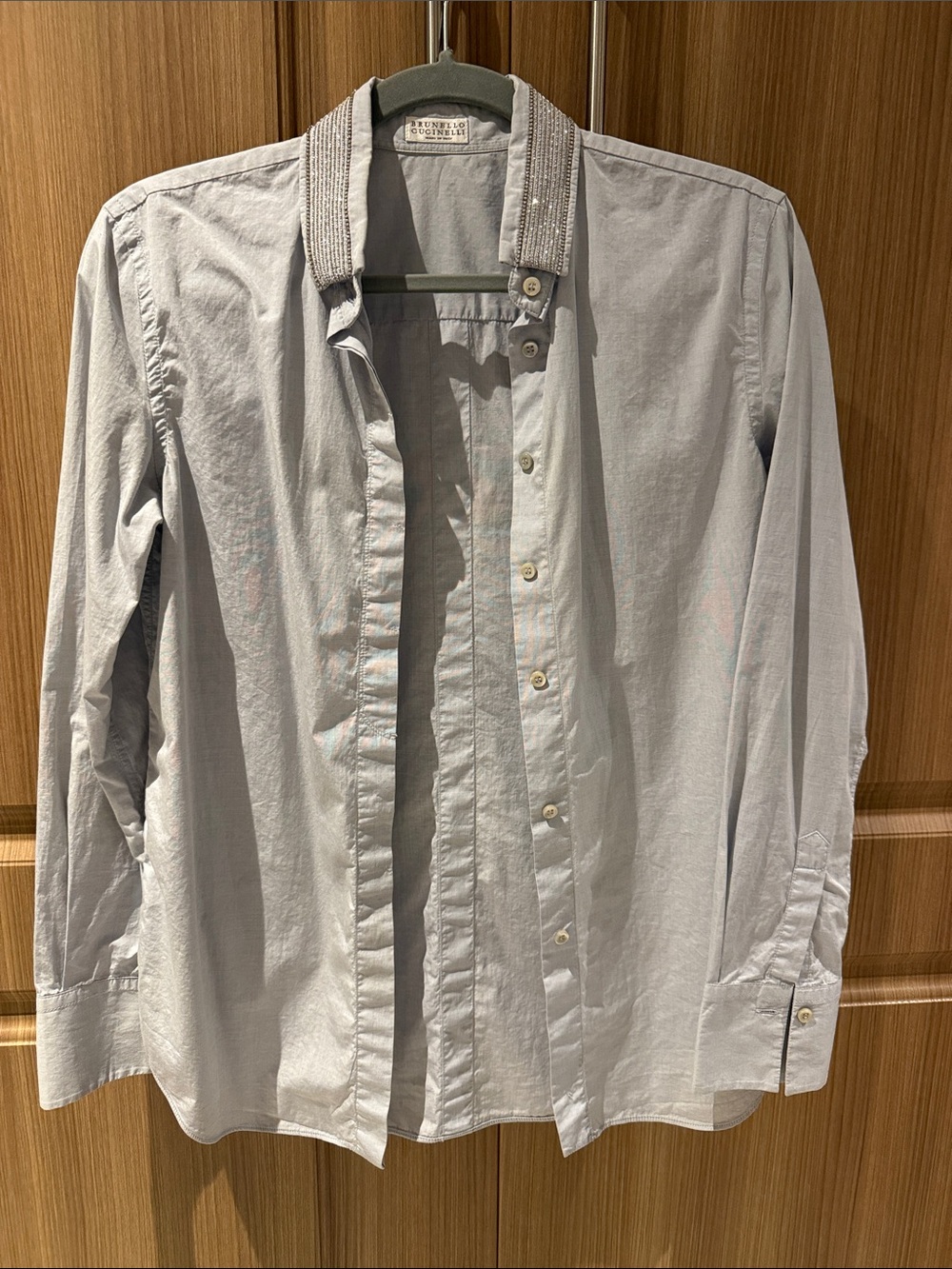 Brunello Cucinelli Light Gray Button-Down Shirt